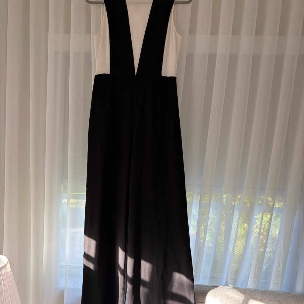 BCBGMaxAzria Black and White Backless Dress